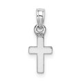 thumbnail image 2 of Auriga Fine Jewelry 14K White Gold 3-D and Polished Mini Cross Charm for Women (L-17.3 mm, W-5.8 mm), 2 of 6