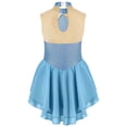 thumbnail image 5 of Aiihoo Girls Sequins Floral Sleeveless Figure Ice Skating Dress Gymnastics Leotard Ballet Dance Dress Grey Blue 16, 5 of 7