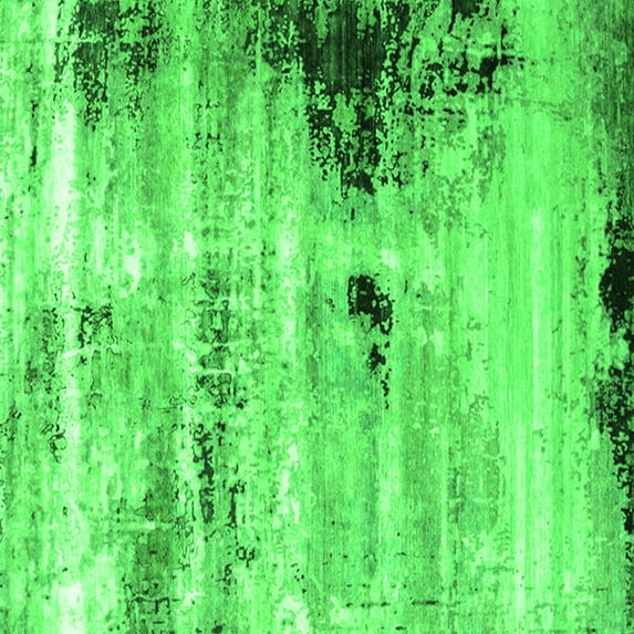 Ahgly Company Indoor Square Oriental Green Industrial Area Rugs, 4' Square