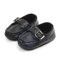 thumbnail image 2 of Splozh Toddler Girl Shoes Baby Dress Shoes Walking Leather Shoes Round Toe Flat Solid Color Soft Sole Toddler Shoes Black,US 4, 2 of 8