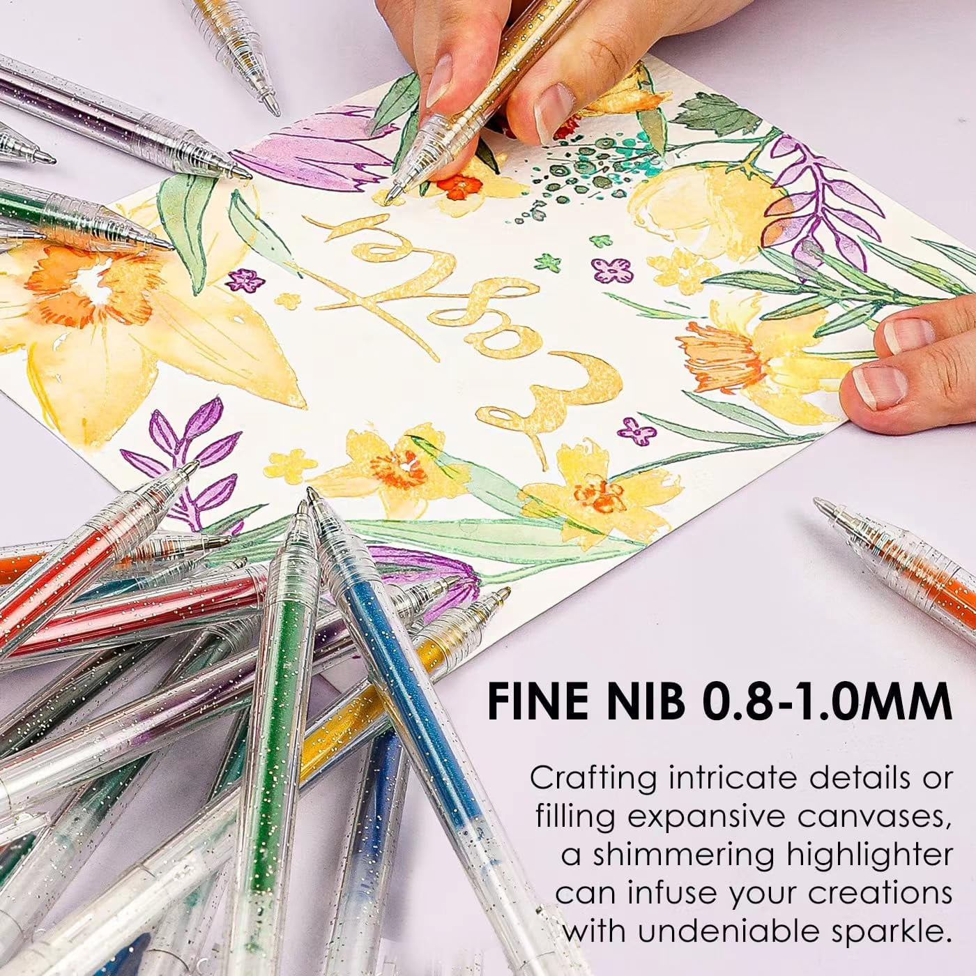 Glitter Gel Pens  18 Colors For Adult Coloring Books Journaling Drawing Scrapbooking And Diy Crafts Retractable Ink Art Work