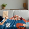 thumbnail image 3 of Nerd Soft Flannel Fleece Throw Blanket, Happy Web Developer with His Brain Open Coding Computers Concept Geek, Cozy Plush for Indoor and Outdoor Use, 60" x 80", Sea Blue and Multicolor, by Ambesonne, 3 of 5