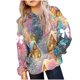 thumbnail image 2 of Sudadera con capucha para niños, moderna, informal, holgada, con estampado de manga larga, gorro con bolsillo de cuerda, sudadera de poliéster para niños., 2 of 5