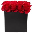 thumbnail image 1 of Nearly Natural 1510-RD Roses Arrangement in Black Vase, Red, 1 of 3