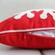 thumbnail image 4 of Funda de almohada de algodón con bordado de copos de nieve navideños cuadrados suaves para decoración del hogar, funda de cojín de 18 x 18 pulgadas para sofá, cama y silla (1 par, rojo), 4 of 4