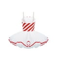 thumbnail image 3 of Yeahdor Kids Girls Christmas Costume Jumpsuit Candy Cane Striped Leotard Fuzzy Tutu Dance Dress Red-A 16, 3 of 7