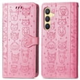 thumbnail image 1 of Funda Cartera FOXDOCK para Samsung Galaxy S25FE , Flip PU con Relieve de Gatos y Perros, Tarjetero y Soporte, 1 of 6