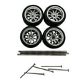 thumbnail image 2 of Colcolo 4 Pieces RC Car Wheels and Tires RC Alloy Car Accessories for 1/64 Scale DIY Argent A, 2 of 8