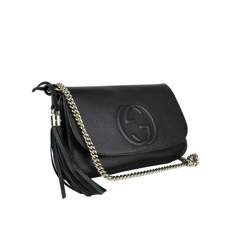Gucci Soho Interlocking GG Red Leather Chain Flap Shoulder Bag Handbag  Italy New: Handbags