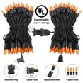 thumbnail image 5 of Toodour Orange Halloween Lights, 25ft 100 Count Incandescent Halloween String Lights, UL Certified Connectable Mini Bulbs Orange String Lights for Home, Garden, Porch, Halloween Party Decorations, 5 of 7
