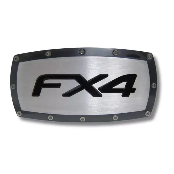 Ford FX4 Logo Billet Aluminum Tow Black Hitch Cover Plug Official Licensed