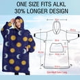thumbnail image 4 of Oversized Wearable Blanket Hoodie,Blue Sun Moon Constellation Pattern Sherpa Blanket Hoodie with Super Pockets,Super Warm Fuzzy Pullover for Women & Men, 4 of 6
