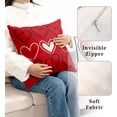 thumbnail image 5 of Valentines Day Pillow Covers 16x16 Red White Love Pillows Cases Simple Heart Pillow Covers Valentines Day Decor for Indoors Couch Bed Living Room in 2 Pcs, 5 of 6