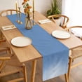 thumbnail image 3 of Blue Ombre Table Runner - 120 Inch Long, Kitchen Dining Table Runner Dresser Scarves, Modern Minimalist Gradient Aesthetic Farmhouse Decor for Coffee Tables Wedding Party Banquet, 3 of 8