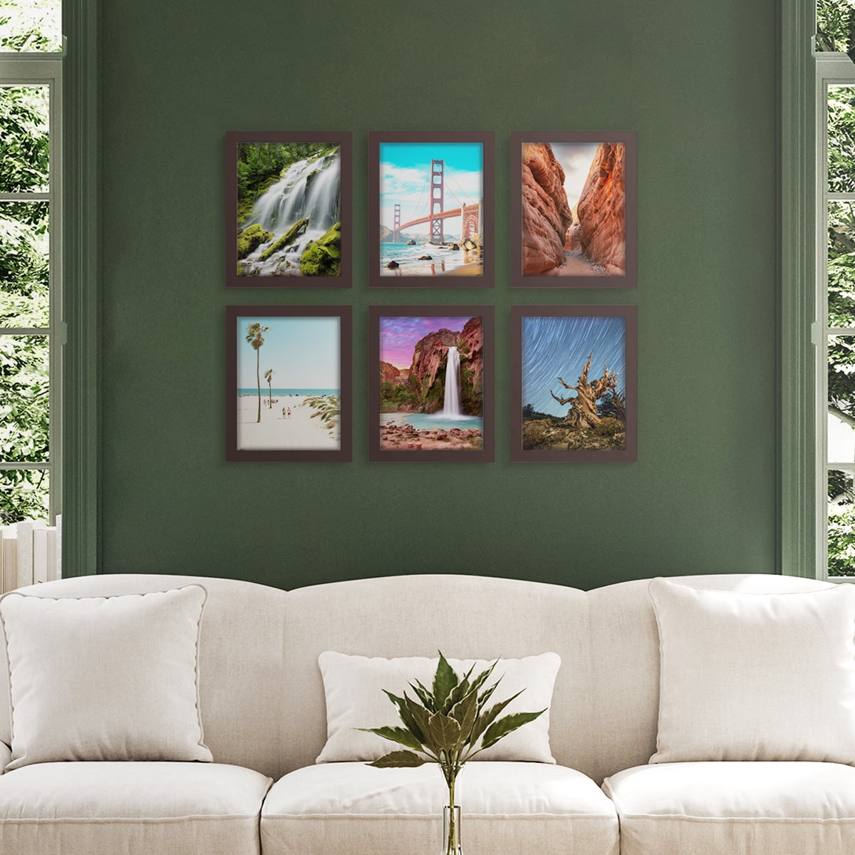 Wexford Home Modern 8" x 10" Brown Picture Frame (Set of 6)