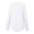 thumbnail image 3 of MHFRRA Camisa de Manga Larga con Cuello En V y Botones para Mujer, Blusa Informal para Otoño e Invierno, Cómoda, de Tela Suave, Elegante, para Uso Diario. Blanco, 3 of 7