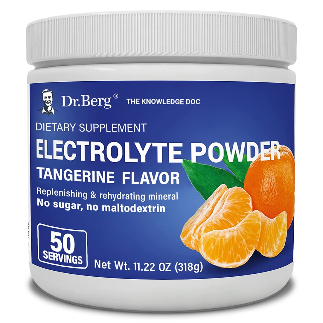 Dr. Berg Electrolyte Powder, Tangerine Flavor Hydration Powder 50 Servings