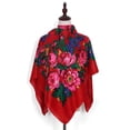 thumbnail image 5 of NMMUED Large 43.3 Inch Floral Square Scarf for Women Retro Rose Print Soft Neck Kerchief Pashmina Shawl Red One Size, 5 of 8