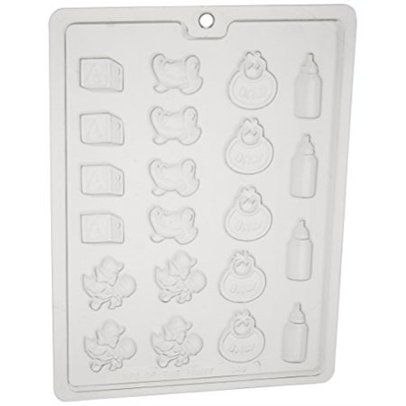 Imprinted Chocolate - Cybrtrayd Life of the Party B049 Baby Deco's Chocolate Candy Mold in Sealed Protective Poly Bag Imprinted with Copyrighted Cybrtrayd Molding Instructions