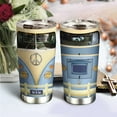 thumbnail image 3 of 20oz Gifts for Women, Men, Valentines Day Gifts for Her, Him, Inspirational Gifts for Friends, Travel Camper Van, Blue Retro Hippie Van Tumbler Cup, Insulated Travel Coffee Mug with Lid, 3 of 6