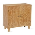 thumbnail image 2 of Christopher Knight Home Modern Moroccan Accent Cabinet, Geometric Wood Doors, Copper Knob, Adjustable Shelves, Brown, 2 of 8