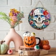 thumbnail image 5 of Clearance Under $1! 1PC 5.9in Acrylic Skeleton Hanging Ornament, Mexican Sugar Skull Disc Decor for Window, Acrylic, (One Size, Sky Blue), 5 of 8