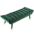 thumbnail image 3 of Modway Guess Channel Tufted Performance Velvet Accent Bench in Green, 3 of 7