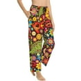 thumbnail image 2 of Junzan Hippie Peace Love Women'S Pajama Pants Drawstring Comfy Sleep Bottoms With Pockets, 2 of 9