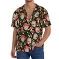 thumbnail image 1 of Fotbe Edgehog and Mushrooms Camisa Estampada de Manga Corta para Hombre, Casual de Verano, Estilo Playero, Sin Arrugas-4X-Large, 1 of 5