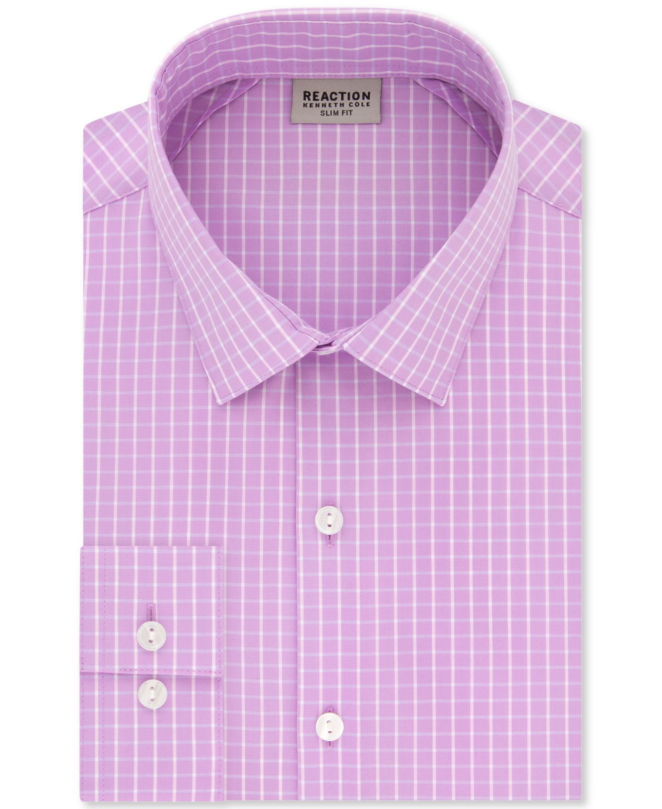 Dress Shirt Slim Fit Grid Purple 