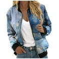 thumbnail image 1 of Chaqueta Gibobby Informal Ligera con Cremallera Estampado Floral Cuello Levantado Aqua XL, 1 of 5