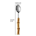 thumbnail image 1 of Steak Knife Set Natural Bamboos Handle Stainless Steel Tableware Dessert Salad Spoon fork Bamboos Handle Steak Knife fork Spoon Tea Spoon Stainless Steel Table, 1 of 2