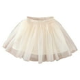 thumbnail image 4 of Fozruso Girls Ballet Tutu Skirt, Summer Elastic Waist Girls' Mini Skirt Princess Party Tulle Skirts for Kids(Beige), 4 of 7