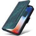 thumbnail image 5 of iPhone Xs MAX Wallet Case,PU Leather Folio Kickstand Card Slots Cover for iPhone Xs MAX,Book Folding Flip Case with Detachable Wrist Strap,Protective Cover for iPhone Xs MAX,Green, 5 of 12