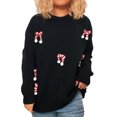 thumbnail image 2 of EchfiProm Womens Black Sweaters Pullover Cozy Office Crewneck Christmas Long Sleeve Outfits for Adults, 2 of 8
