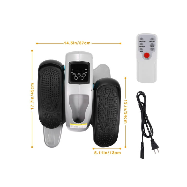 HFON 45W Electric Desk Elliptical Machine Trainer Display Monitor Quiet Compact Pedal Exerciser Adjustable Speed Gray