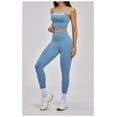 thumbnail image 3 of AEXTO Womens Workout Sets Two Piece Spaghetti Strap Tank Top Matching High Waist Leggings Gym Work Out Clothes, 3 of 15