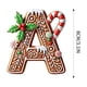 thumbnail image 3 of Uuiauoio 26 Gingerbread Alphabet Ornaments, Letters Christmas Ornament, 26 Initial Candy Cane Letter Pendant with Berries Pattern, Xmas Hanging Alphabet Letters for Christmas Tree Craft(A), 3 of 5