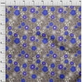 thumbnail image 4 of oneOone Georgette Viscose Medium Blue Fabric Kids Floral Sewing Fabric By The Yard Printed Diy Clothing Sewing Supplies 42 Inch Wide, 4 of 4