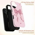 thumbnail image 3 of Cute Pink Bow iPhone Case, Girly Ribbon & Heart Design Protective Cover, Kawaii Pastel Aesthetic Phone Case for iPhone 16 15 14 13 12 11 Pro Max Plus Mini, 3 of 6