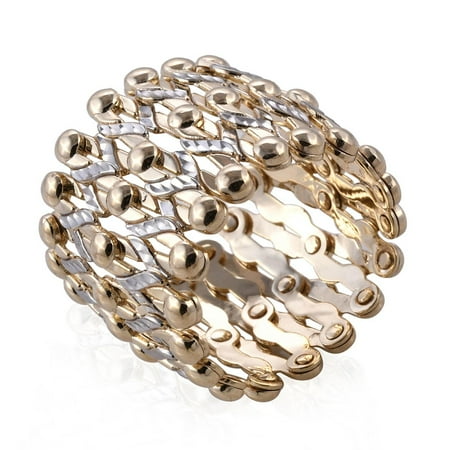 10K White Yellow Gold Anniversary Ring Bangle Bracelet Gift Jewelry for Women Adjustable