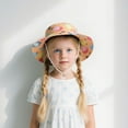 thumbnail image 2 of Toddler Summer Hat Kids Boys and Girls Adjustable Sun Hat Outdoor Casual Lightweight Breathable Bucket Hat with Cartoon Whale Shark Fruit Prints Toddler Girl Sun Hat 4 Years-8 Years Orange, 2 of 5