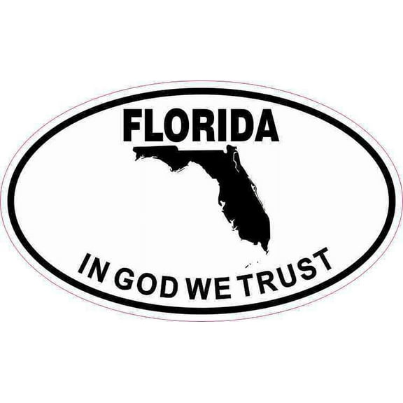 5in x 3in Oval Florida In God We Trust Sticker