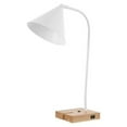 thumbnail image 3 of SAFAVIEH Nuka 22 in. Modern White Iron Table Lamp with White Shade, 3 of 7