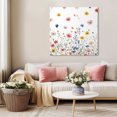 thumbnail image 5 of Blue Flowers Wall Art Painting on Canvas, Pink Watercolor Botanical Garden Floral Canvas Art Home Prints Wall Art Framed Modern Artwork for Living Room Bedroom Wall Decor 20x20in, 5 of 9