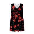 thumbnail image 4 of Viikei Women Dress Summer Maxi Dresses,Dresses for Women Clearance,New Women's Casual Loose V-neck Sleeveless Printed Short Dress Black XL, 4 of 6