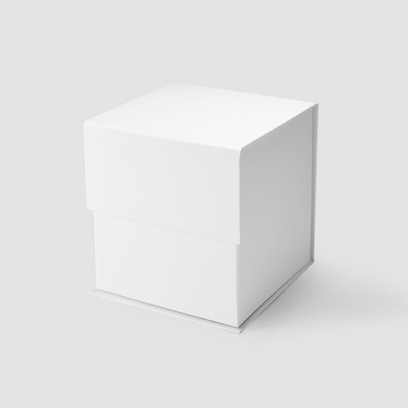 Geoto 6.9"×6.9"×6.9" A6 Cube Size Luxury Candle Packaging Box, Rigid Cardboard Chocolate Packaging Boxes Wholesale(White)
