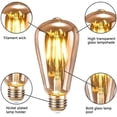 thumbnail image 2 of Bombilla LED Edison, 1 bombilla LED E27, lámpara decorativa vintage, lámpara de bombilla antigua retro Edison ST64, 4 W, filamento LED blanco cálido para restaurante, cafetería, bar, bombillas incandescentes esquí esquí Gafas de esquí, 2 of 5