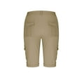 thumbnail image 5 of Tianiyouqing Women's Dressy Cargo Shorts Pull on Knee Length Elastic Waist Bermuda Travel Shorts High Waisted Outdoor Workout Shorts with 6 Pockets Light Brown 2XL, 5 of 5