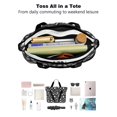 thumbnail image 4 of Tote Bag for Women - Black Halloween Ghost Pumpkin Pattern Shoulder Bag - Large Utility Work Duffle Bag with Zipper Handbag for Travel, Work, Sprots, 4 of 5